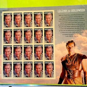 Charlton Heston “Legends of Hollywood” stamps.